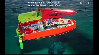 6.5m  SCOW   Sail Yacht  DESIGN ANDREI ROCHIAN  pentru Sailslife Romania