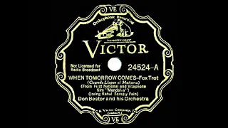 1934 Don Bestor - When Tomorrow Comes (instrumental)