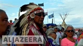 North Dakota Native Americans protests pipeline plans