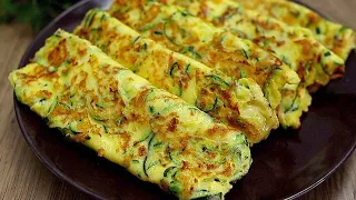 Incredibly easy, quick and delicious! Zucchini pancakes with cheese.