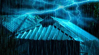Sleep Instantly with Heavy Rain & Terrible Thunder at Night - Rain Sounds on a Tin Roof for Sleeping