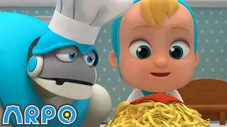 Arpo the Robot | HUNGRY Baby!! - Fridge NIGHTMARE | NEW | Funny Cartoons for Kids | Arpo and Daniel