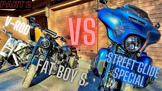 Harley-Davidson Street Glide, Fat Boy S, and V-Rod Comparison | Part 2 of 3   4K