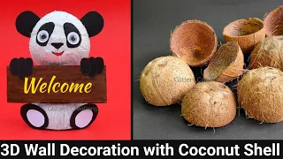 Coconut Shell Wall hanging/ DIY Panda Bear/ Coconut Shell Craft Ideas (Easy)/ Wall decoration Ideas