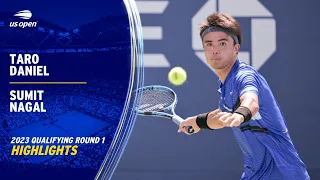 Taro Daniel vs. Sumit Nagal Highlights | 2023 US Open Qualifying Round 1