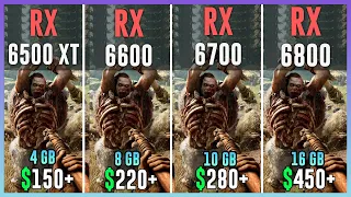 RX 6500 XT vs RX 6600 vs RX 6700 vs RX 6800 - Test in 12 Games