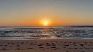 Awesome sunset over the ocean with relaxing music for meditation