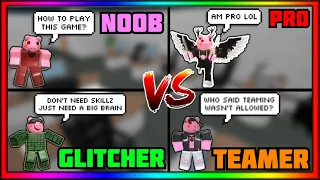 NOOB vs PRO vs GLITCHER vs TEAMER | ROBLOX MM2