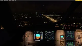 Landing the Fenix A320, at Shepparton, at night time, manually (MSFS)