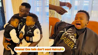 A Realistic Morning With Daddy & Twins - See What Happened When Getting Haircut😩💔