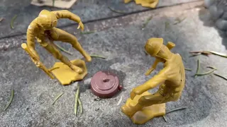 Army men attack on the plain