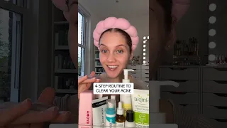 4 STEP ROUTINE CLEAR ACNE⁉️#acne #affordableskincare #teen #skincareroutine #acnetreatment #acnetips