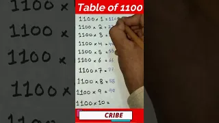 table of 1100 || tips & trick || #table #tricks #1100 #shorts #tables #short #mathskills