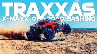 Rc cars. Traxxas X-MAXX Duo Off-Road Extreme Bash (Light aircraft, Drone follow)