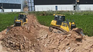 Amazing Road Building Machines, Add More Soil Up Operator Dozer Push Soil, Big Dump Truck Drop Soil