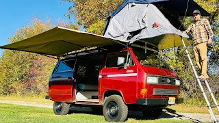 VANLIFE | Full Tour VW Syncro 4x4 Vanagon With Roof Top Tent