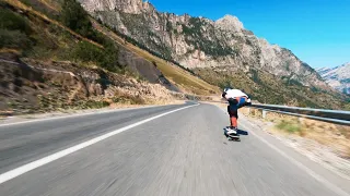 Скоростной спуск на лонгборде в Ингушетии || Downhill longboarding Russia