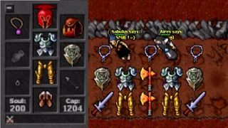 Old Tibia - Demon Hunt & INSANE LOOT (Pacera 2007 7.92)