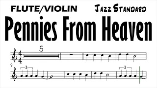 Pennies From Heaven Flute Violin Sheet Music Backing Track Play Along Partitura