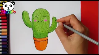 Як намалювати кактус в горщику легко || Как нарисовать милый кактус ||  How to Draw Cute Cactus Easy