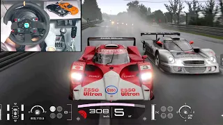 Toyota GT-One TS020 at Le Mans Dynamic Weather | Gran Turismo 7 Steering Wheel + Pedal Cam Gameplay