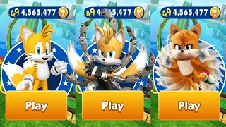 Sonic Dash - Tails Nine vs Tails vs Movie Tails - All Characters Unlocked - Run Gameplay