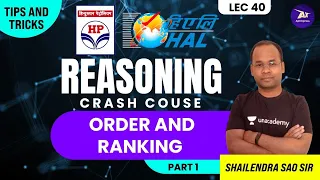 Reasoning | Order & Ranking - 1  |HPCL | GATE | ESE | HAL | AFCAT | Campus Placement