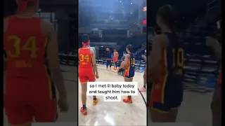 McDonald’s all American girl teaches lil baby how to shoot!