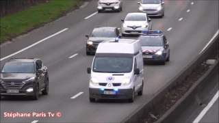 La Gendarmerie escorte ,un vehicule de l'administration pénitentiaire sur l'autoroute.
