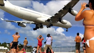 St Martin airport takeoffs and landings - Maho beach