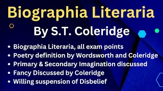 Biographia Literaria by S.T. Coleridge II Literary Theory and Criticism II Romantic Criticism