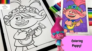 How To Color Poppy From Trolls World Tour | Coloring With Markers