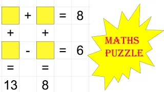 Maths puzzle /a + b = 8,c-d =6, a+c=13, b+d= 8 /पहेली