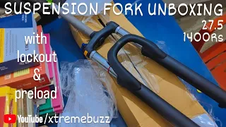 Suspension Fork unboxing 27.5 with lockout & preload adjuster