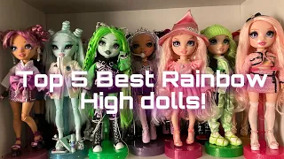 RANKING MY TOP 5 FAVORITE RAINBOW HIGH DOLLS I OWN | tier lists with Lizzie