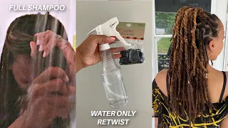 I Retwisted My Hair into Two Strand Twists with WATER ONLY 😅 | Natural Hair Wash Day Vlog