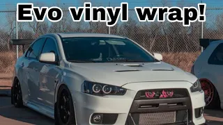 Starting an evo x glitter bomb vinyl wrap