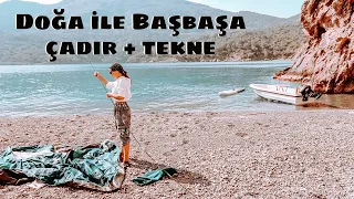 EŞSİZ KOYDA GEÇEN BİR GECE ve SONRASI | ISLAND LIFE WITH BOAT AND TENT | Turkey 2021