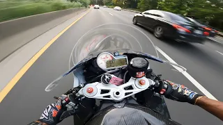 SUNSET RIDE FROM QUEENS NY TO BRONX NY ON MY BMW S1000RR | FERRY POINT PARK | PURE SOUND*