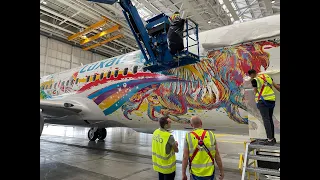 Aircraft Decals installation "Flying is An Art" in Luxembourg (Timelapse)