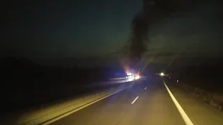 Autofeuer auf der Autobahn A71