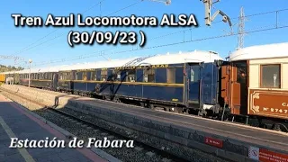 ✔️TREN AZUL👉 vagones Históricos Locomotora ALSA 30/09/2023 Estación Fabara #trenesnorberto #renfe