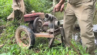 Reviving The Water Pumping Machine From An Abandoned House . Great Diesel Engine Restoration Skills