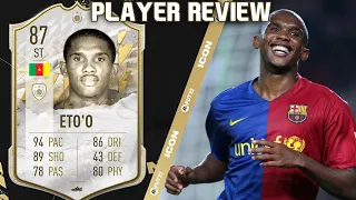 GODLY STRIKER! 🤯 87 ICON SAMUEL ETO'O PLAYER REVIEW! FIFA 22 ULTIMATE TEAM