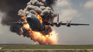 1 MINUTE AGO! A Russian C-130 aircraft carrying ammunition was shot down by a Ukrainian missile