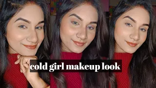 I am cold mackup||5 minute viral cold girl makeup look