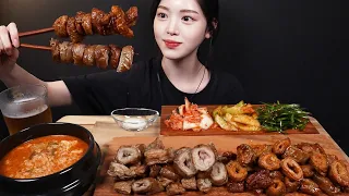 SUB)쫄깃통통한 양념막창 소금막창에 맥주 먹방! 뜨끈~한 된장술밥까지 꿀조합 리얼사운드 Makchang Mukbang Asmr