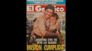 Tapa de la revista El Gráfico durante la Copa Mundial de fútbol (1990)