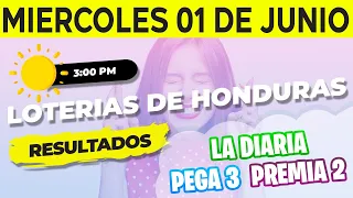 Sorteo 3PM Loto Honduras, La Diaria, Pega 3, Premia 2, Miércoles 1 de Junio del 2022 | Ganador 😱🤑💰💵
