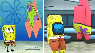 SpongeBob VS Among Us (beating up Patrick)
